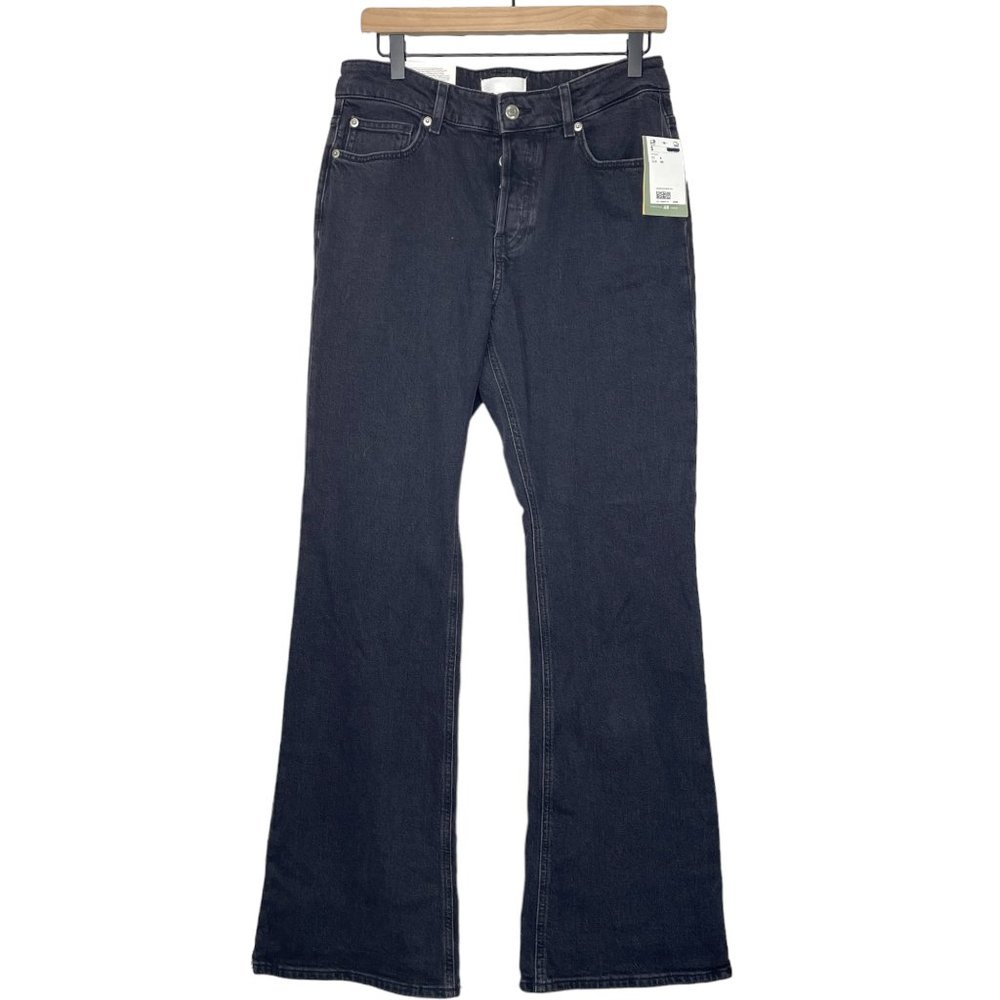 NWT H&M Flare Low Waist Jeans Black Women's Size 8